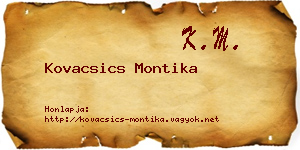 Kovacsics Montika névjegykártya